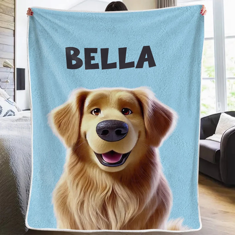 Jeder Blick kommt mit einem Schwanzwedeln – Personalisierte Hunde- & Katzen-Decke – Geschenk für Tierbesitzer und Tierliebhaber