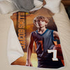 Personalisierte Foto-Decke – „Hustle, Hit, Never Quit“ – Familiendecke – Geschenk für dich selbst, beste Freunde, Geschwister und Familienmitglieder
