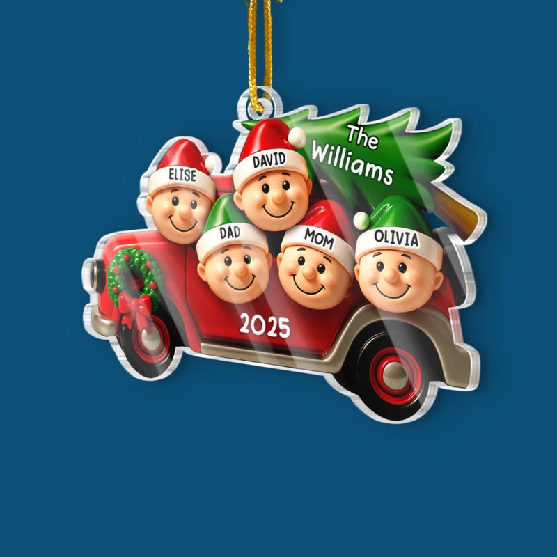 Personalisierter Acryl-Anhänger – Weihnachts- oder Geburtstagsgeschenk für Mama, Papa und Kinder – „Gemeinsam zu Hause zu Weihnachten“