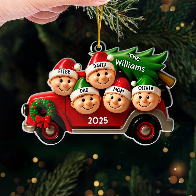 Personalisierter Acryl-Anhänger – Weihnachts- oder Geburtstagsgeschenk für Mama, Papa und Kinder – „Gemeinsam zu Hause zu Weihnachten“