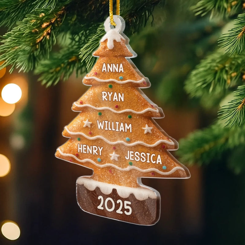 Personalisierter Acryl-Anhänger – Weihnachts- oder Geburtstagsgeschenk für Mama, Papa und Kinder – „Fröhliche und liebevolle Familie“