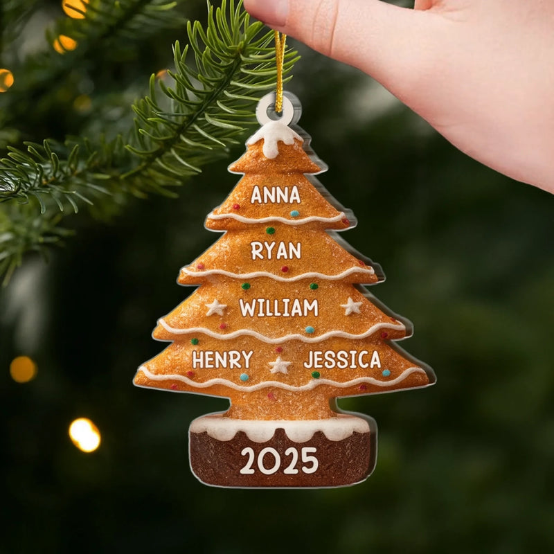 Personalisierter Acryl-Anhänger – Weihnachts- oder Geburtstagsgeschenk für Mama, Papa und Kinder – „Fröhliche und liebevolle Familie“