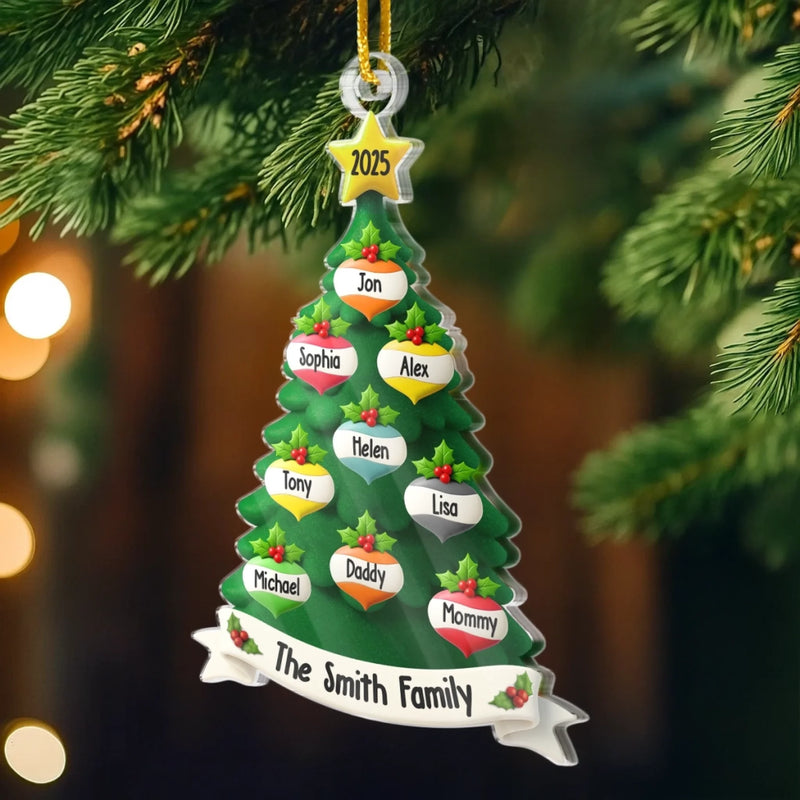 Personalisierter Acryl-Anhänger – Weihnachts- oder Geburtstagsgeschenk für Mama, Papa und Kinder – „Unsere Liebe, unsere Familie“