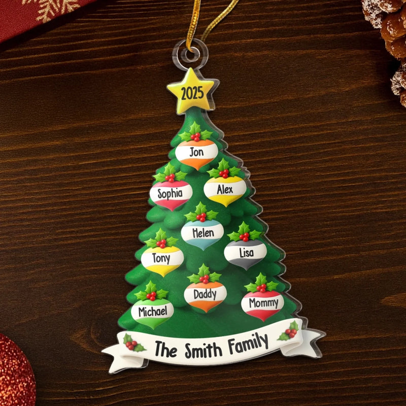 Personalisierter Acryl-Anhänger – Weihnachts- oder Geburtstagsgeschenk für Mama, Papa und Kinder – „Unsere Liebe, unsere Familie“