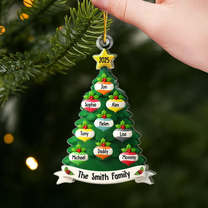 Personalisierter Acryl-Anhänger – Weihnachts- oder Geburtstagsgeschenk für Mama, Papa und Kinder – „Unsere Liebe, unsere Familie“