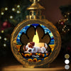 Personalisierter Laternen-Ornament mit Kerzenlicht – Weihnachtliches Erinnerungs- und Gedenkgeschenk für Hunde – „Pfotenabdrücke leben in unseren Herzen“