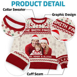 Unisex Ugly-Sweatshirt mit personalisiertem Foto – Weihnachts- oder Geburtstagsgeschenk für Mama, Papa und Kinder – „Die Menschen tragen, die man am meisten liebt“