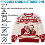 Unisex Ugly-Sweatshirt mit personalisiertem Foto – Weihnachts- oder Geburtstagsgeschenk für Mama, Papa und Kinder – „Die Menschen tragen, die man am meisten liebt“