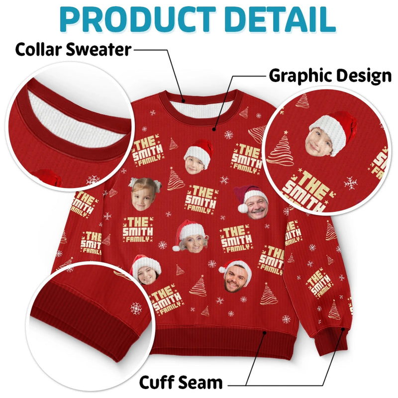 Unisex Ugly-Sweatshirt mit personalisiertem Foto – Weihnachts- oder Geburtstagsgeschenk für Mama, Papa und Kinder – „Weil ein Foto nicht genug ist“