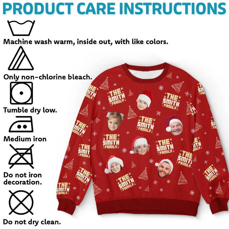 Unisex Ugly-Sweatshirt mit personalisiertem Foto – Weihnachts- oder Geburtstagsgeschenk für Mama, Papa und Kinder – „Weil ein Foto nicht genug ist“