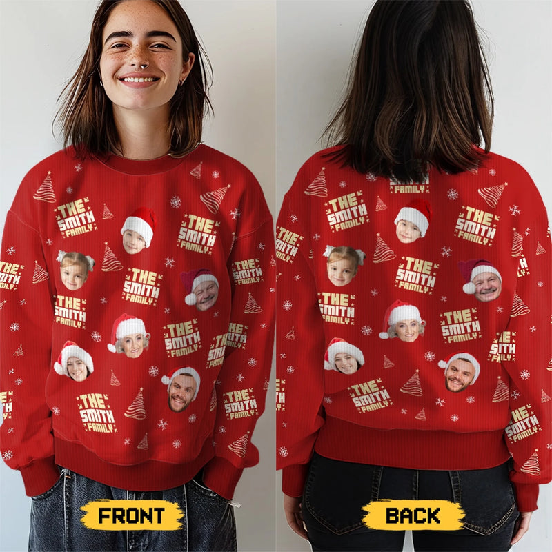 Unisex Ugly-Sweatshirt mit personalisiertem Foto – Weihnachts- oder Geburtstagsgeschenk für Mama, Papa und Kinder – „Weil ein Foto nicht genug ist“