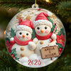 Personalisierter Schneemann-Acryl-Ornament – Weihnachts- oder Hochzeitsgeschenk für Ehemann und Ehefrau, für ihn und sie – „Schneepaar, Schneeliebe“