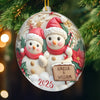 Personalisierter Schneemann-Acryl-Ornament – Weihnachts- oder Hochzeitsgeschenk für Ehemann und Ehefrau, für ihn und sie – „Schneepaar, Schneeliebe“