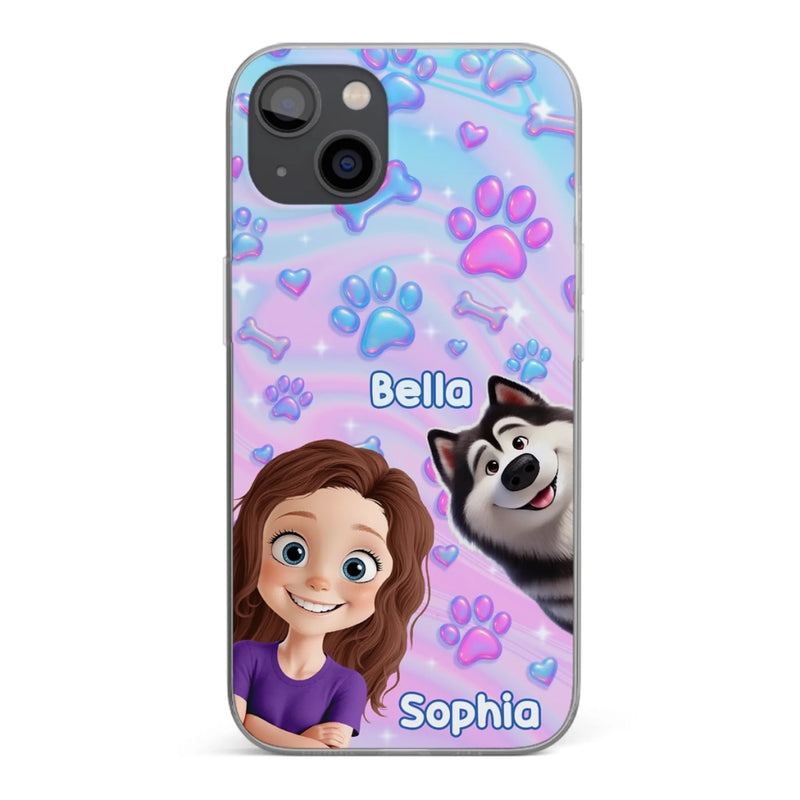 Personalisierte transparente Handyhülle – Geburtstagsgeschenk für Hundeliebhaber, Hundemama und Hundepapa – „Pawfectly Yours“