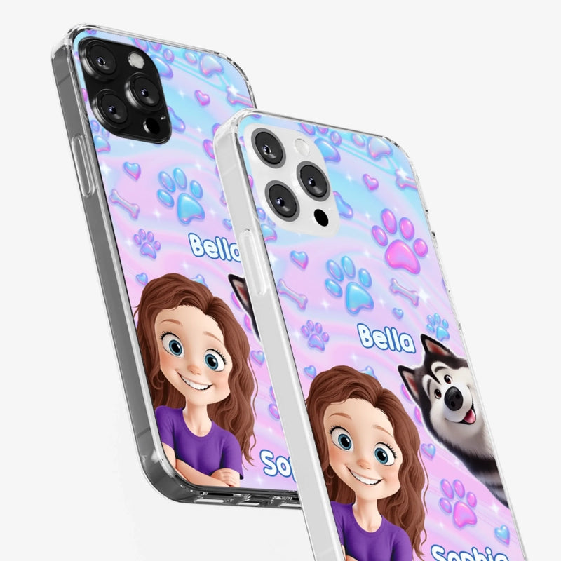 Personalisierte transparente Handyhülle – Geburtstagsgeschenk für Hundeliebhaber, Hundemama und Hundepapa – „Pawfectly Yours“