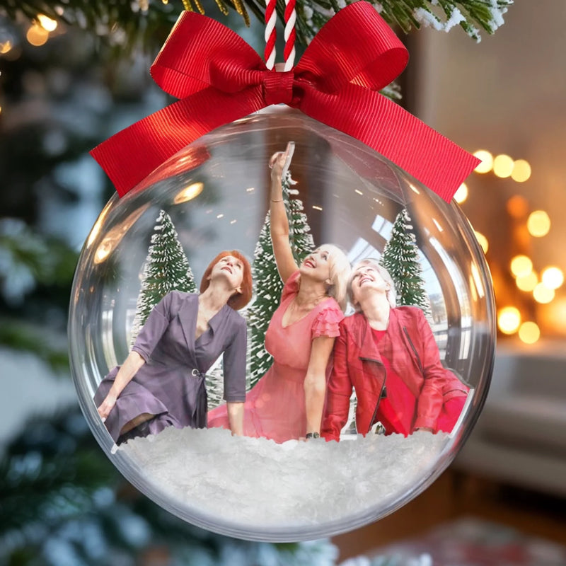 Personalisierte 3D-Acrylkugel mit Foto – Weihnachts- oder Geburtstagsgeschenk für beste Freundinnen, Schwestern, BFF – « Alles, was ich mir zu Weihnachten wünsche, sind wir »