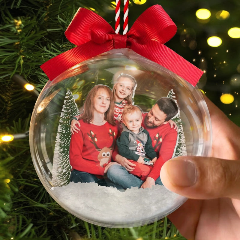 Personalisierte 3D-Acrylkugel mit Foto – Weihnachts- oder Geburtstagsgeschenk für Mama, Papa und Kinder – « Unser größtes Geschenk sind wir füreinander »