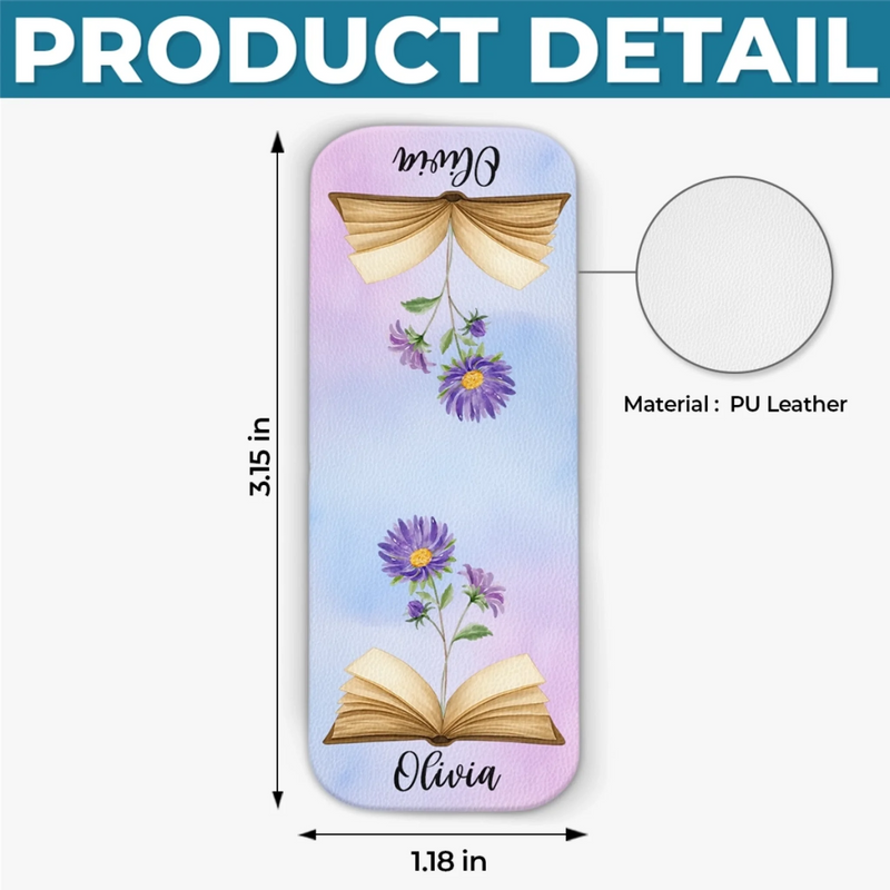 Personalisierbares Leder-Magnet-Lesezeichen – Geschenk für Bücherliebhaber, Leseratten und Vielleser – „Lesen ist meine Superkraft“