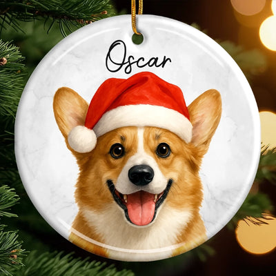 Personalisierter Keramik-Ornament mit Foto – Weihnachts- oder Geburtstagsgeschenk für Hunde- und Katzenliebhaber, Hundemamas und -papas, Katzenbesitzer – „Frohe Howlidays“