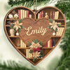 Personalisierter Holz-Ornament – Weihnachtsgeschenk für Bücherliebhaber, Leseratten und Vielleser – „Die Haltbarkeit der Liebe“