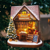Personalisierter Holz-Ornament – Weihnachtsgeschenk für Bücherliebhaber, Leseratten und Vielleser – „Der Weihnachts­traum eines Bücherliebhabers“