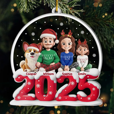 Personalisiertes Acryl-Ornament – Weihnachts- & Geburtstagsgeschenke für Familie, Hunde- & Katzenliebhaber – Glücklich zusammen