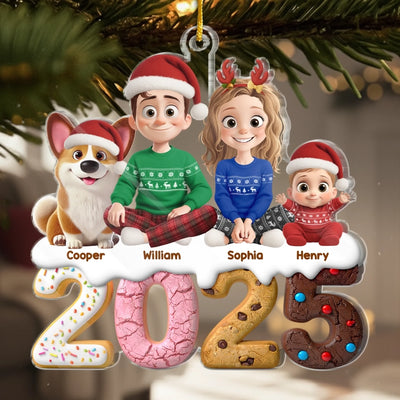 Personalisiertes Acryl-Ornament – Weihnachts- & Geburtstagsgeschenke für Familie, Hunde- & Katzenliebhaber – Vereint in Freude