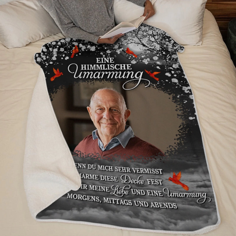 Personalisierte Kardinal-fotodecke – Gedenk- Und Beileidsgeschenke Zu Weihnachten Für Den Verlust Von Mama, Papa – Immer In Erinnerung, Nie Vergessen