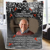 Personalisierte Kardinal-fotodecke – Gedenk- Und Beileidsgeschenke Zu Weihnachten Für Den Verlust Von Mama, Papa – Immer In Erinnerung, Nie Vergessen