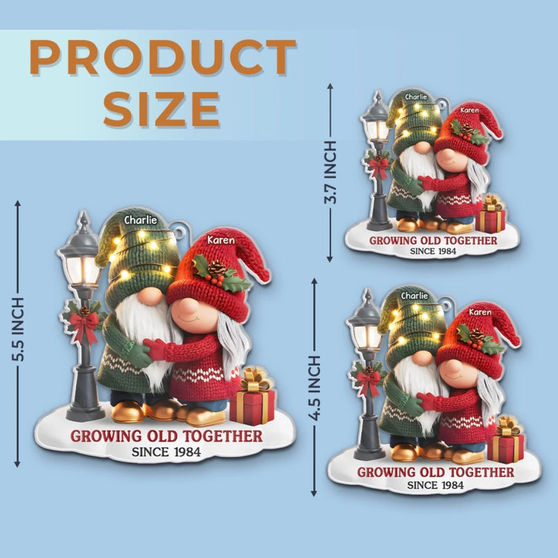 Personalisiertes Gnom-Acryl-Ornament – Jubiläums-, Weihnachts- & Hochzeitsgeschenke für Ehemann & Ehefrau – Unsere Geschichte geht weiter