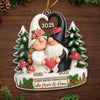 Personalisiertes Acryl-Ornament – Jubiläums-, Weihnachts- & Hochzeitsgeschenke für Ehemann & Ehefrau – Liebe kennt keine Gnome-Grenzen