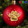 Benutzerdefinierte Farbige Weihnachtskugel – Personalisierte Haustier-Andenken- und Trauergeschenke für Hunde, Katzen – Pfoten unter den Sternen
