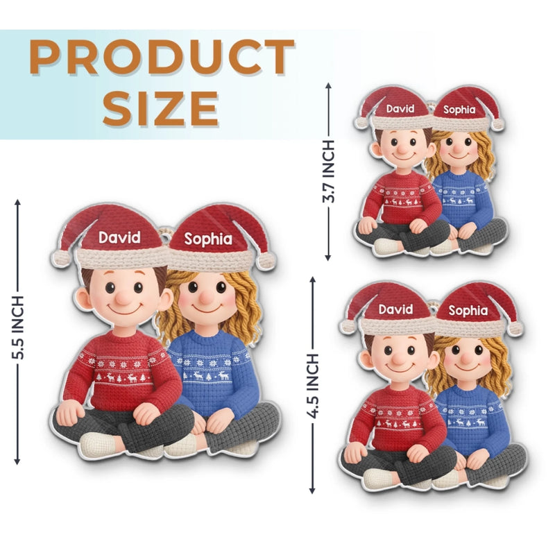 Benutzerdefiniertes Gehäkeltes Acryl-Ornament – Personalisierte Jubiläums-, Weihnachts- und Hochzeitsgeschenke für Ehemann und Ehefrau, Ihn und Sie – Verliebt verhäkelt