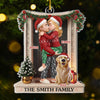 Benutzerdefiniertes Acryl-Ornament – Personalisierte Jubiläums-, Weihnachts- und Hochzeitsgeschenke für Ehemann und Ehefrau, Hundepapa und Hundemama – Liebe an der Haustür