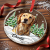 Benutzerdefiniertes Foto-Glas Ornament Kreis – Personalisierte Haustier-Weihnachts Andenken und Trauergeschenke für Hunde und Katzen – Stille Schnurrhaare hallen voller Liebe nach