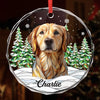 Benutzerdefiniertes Foto-Glas Ornament Kreis – Personalisierte Haustier-Weihnachts Andenken und Trauergeschenke für Hunde und Katzen – Stille Schnurrhaare hallen voller Liebe nach