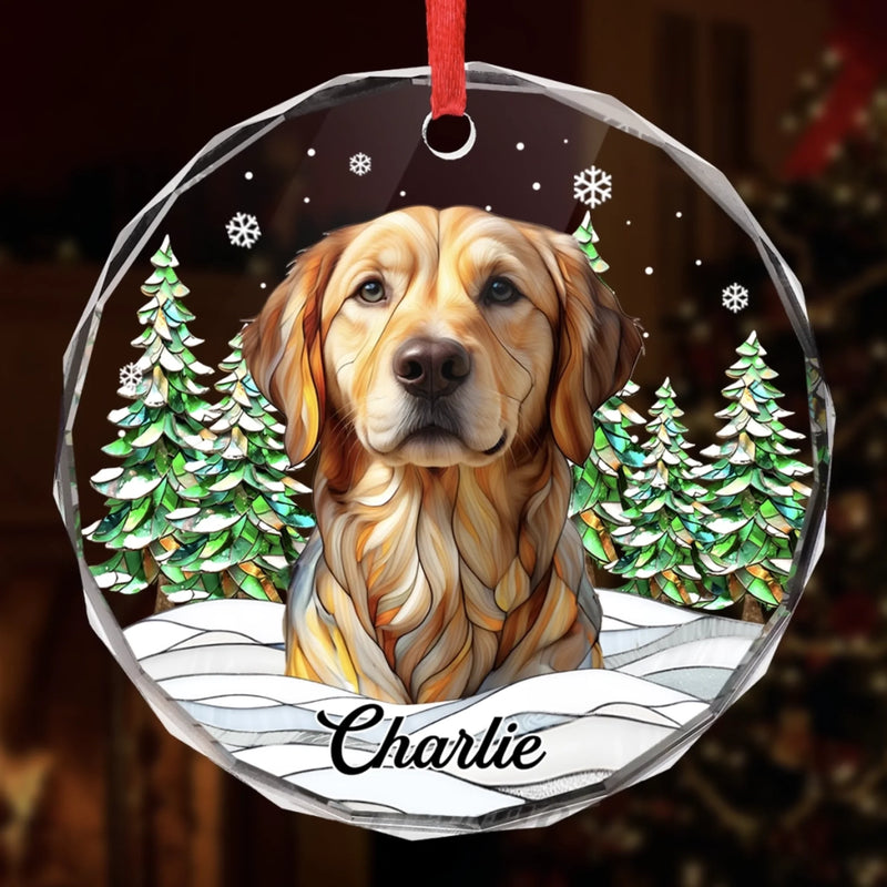 Benutzerdefiniertes Foto-Glas Ornament Kreis – Personalisierte Haustier-Weihnachts Andenken und Trauergeschenke für Hunde und Katzen – Stille Schnurrhaare hallen voller Liebe nach