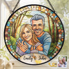Benutzerdefinierter Foto-Sonnenfänger aus Buntglas zum Aufhängen am Fenster – Personalisierte Hochzeitsgeschenke zum Jahrestag für Mann und Frau, Sie und Ihn – Gemeinsam für immer gemalt
