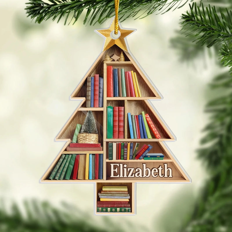 Personalisiertes Holz- Und Acrylornament - Personalisierte Weihnachtsgeschenke Für Buchliebhaber, Bücherwürmer, Leser - Bücher Sind Der Spiegel Der Seele