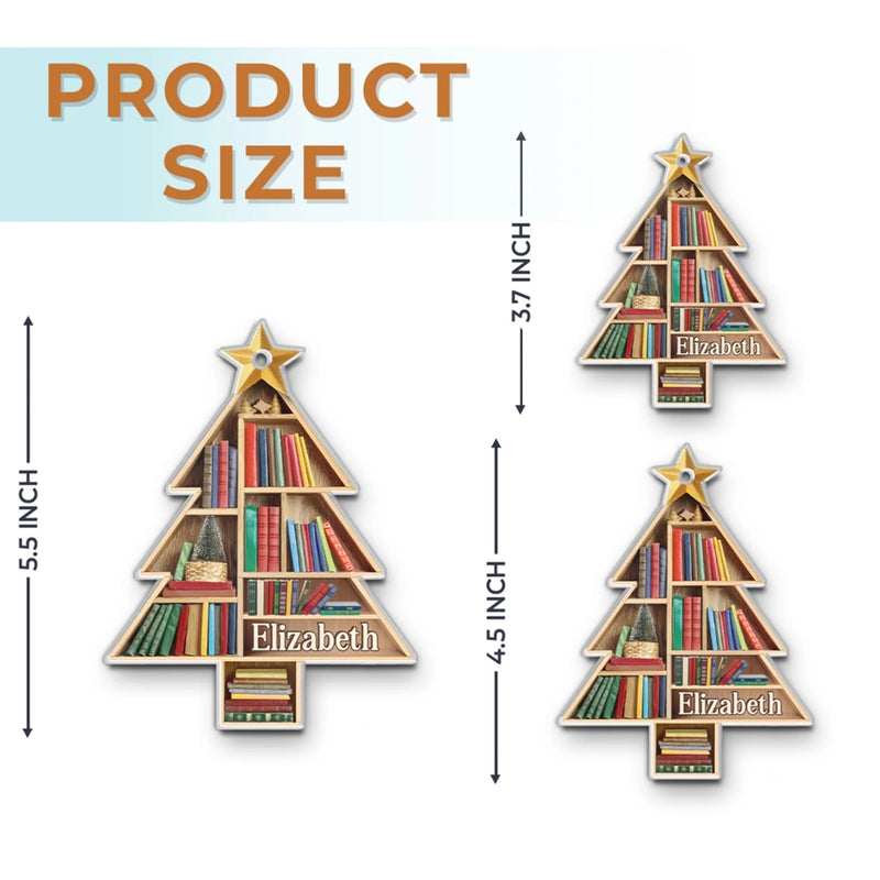 Personalisiertes Holz- Und Acrylornament - Personalisierte Weihnachtsgeschenke Für Buchliebhaber, Bücherwürmer, Leser - Bücher Sind Der Spiegel Der Seele