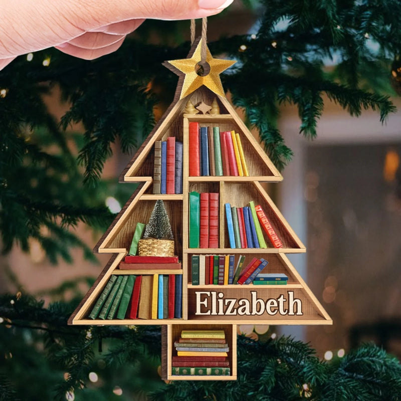 Personalisiertes Holz- Und Acrylornament - Personalisierte Weihnachtsgeschenke Für Buchliebhaber, Bücherwürmer, Leser - Bücher Sind Der Spiegel Der Seele