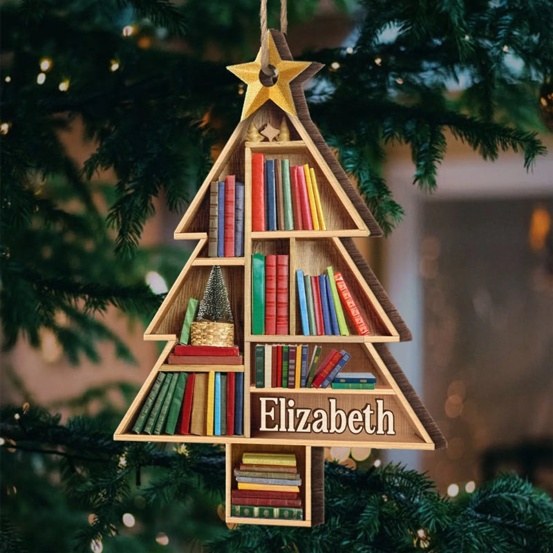 Personalisiertes Holz- Und Acrylornament - Personalisierte Weihnachtsgeschenke Für Buchliebhaber, Bücherwürmer, Leser - Bücher Sind Der Spiegel Der Seele