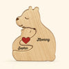 Die Liebe einer Oma ist für immer – Personalisiertes, individuelles Holzpuzzle in Bärenform für die Familie – Holzschnitzereien für Haustiere, Tischdekoration aus Holzskulpturen, geschnitztes Holzdekor – Geschenk für Mama, Oma