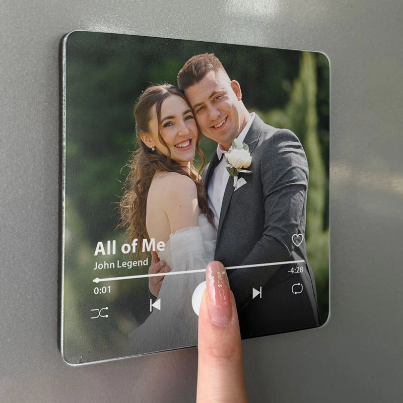 Individueller Kühlschrankmagnet Mit Foto Und Musik, Der Lieder Abspielen Kann – Personalisierte Geschenke Zum Jahrestag, Weihnachten Und Zur Hochzeit Für Mann Und Frau, Für Sie Und Ihn – Gemeinsam Als Eins