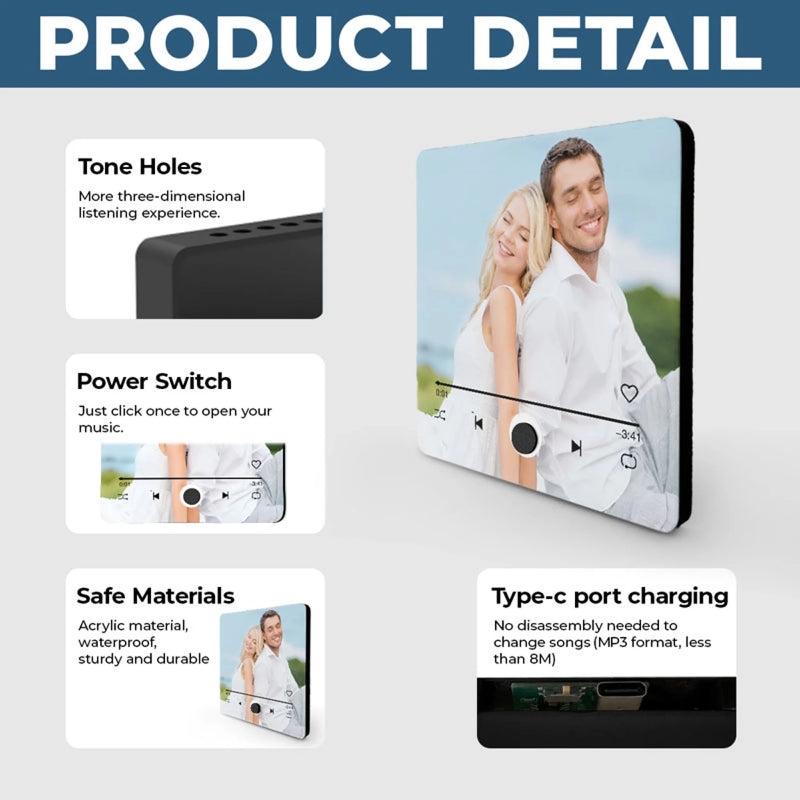 Individueller Kühlschrankmagnet Mit Foto Und Musik, Der Lieder Abspielen Kann – Personalisierte Geschenke Zum Jahrestag, Weihnachten Und Zur Hochzeit Für Mann Und Frau, Für Sie Und Ihn – Gemeinsam Als Eins