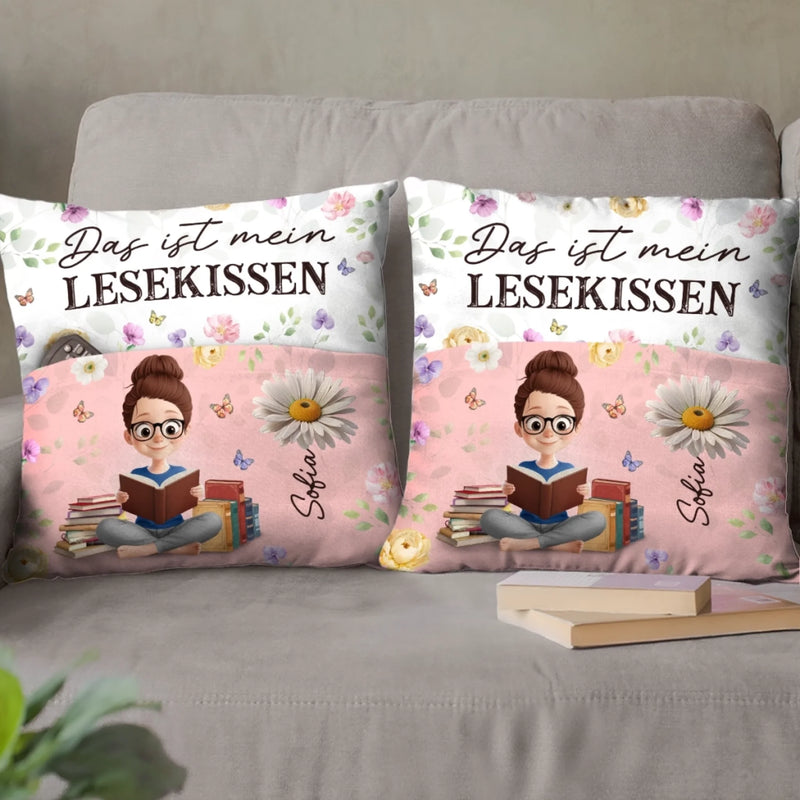 Personalisiertes Blumentaschenkissen - Geschenke Für Buchliebhaber, Bücherwürmer, Leser - Zwischen Den Seiten Finde Ich Frieden