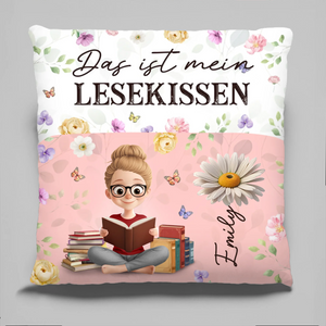 Personalisiertes Blumentaschenkissen - Geschenke Für Buchliebhaber, Bücherwürmer, Leser - Zwischen Den Seiten Finde Ich Frieden
