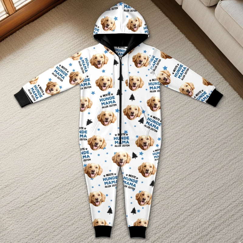Personalisierter Onesie Für Erwachsene Mit Foto – Weihnachts- Und Geburtstagsgeschenke Für Hunde- Und Katzenliebhaber, Hundemama Und -papa, Katzenbesitzer – Nur Die Beste Hundemama-stimmung