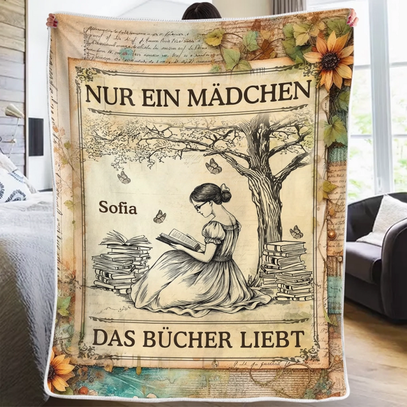 Personalisierte Decke - Geschenke Für Buchliebhaber, Bücherwürmer, Leser - Lost In Stories