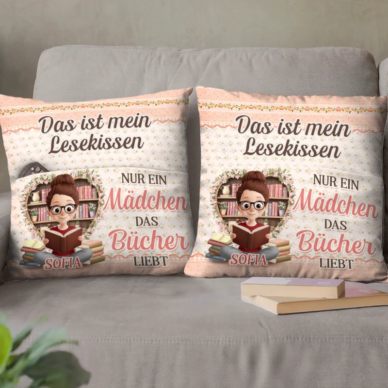 Personalisiertes Blumentaschenkissen - Geschenke Für Buchliebhaber, Bücherwürmer, Leser - Das Ist Mein Lesekissen
